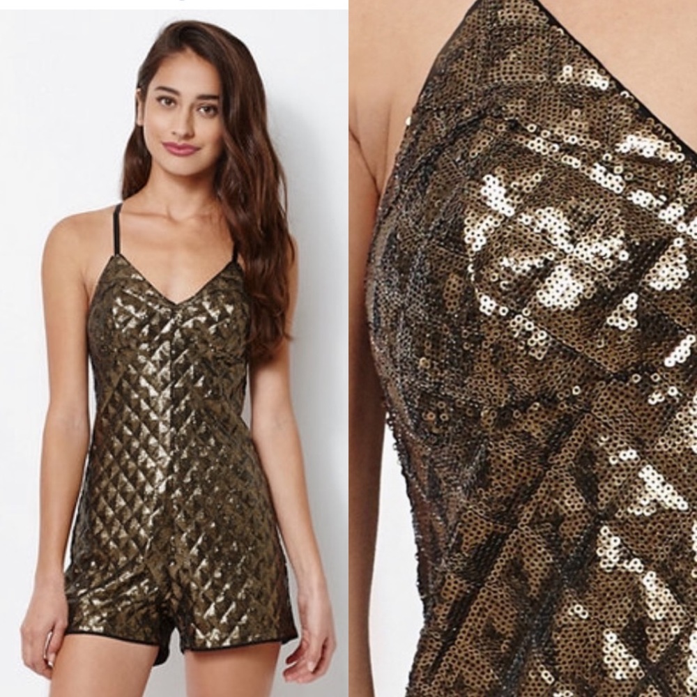 Kendall and Kylie Diamond Sequin Short Romper